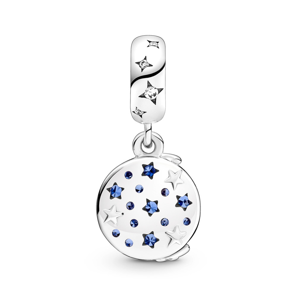 Santa Claus On The Moon Double Dangle Charm