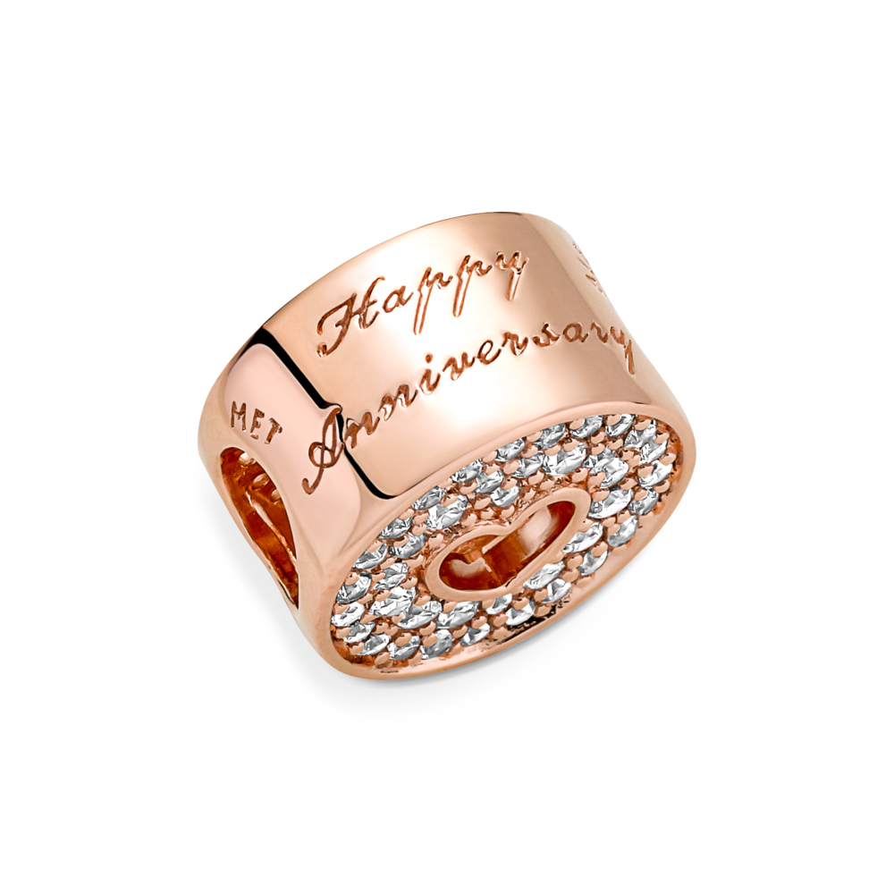 Pavé & Heart Anniversary Charm