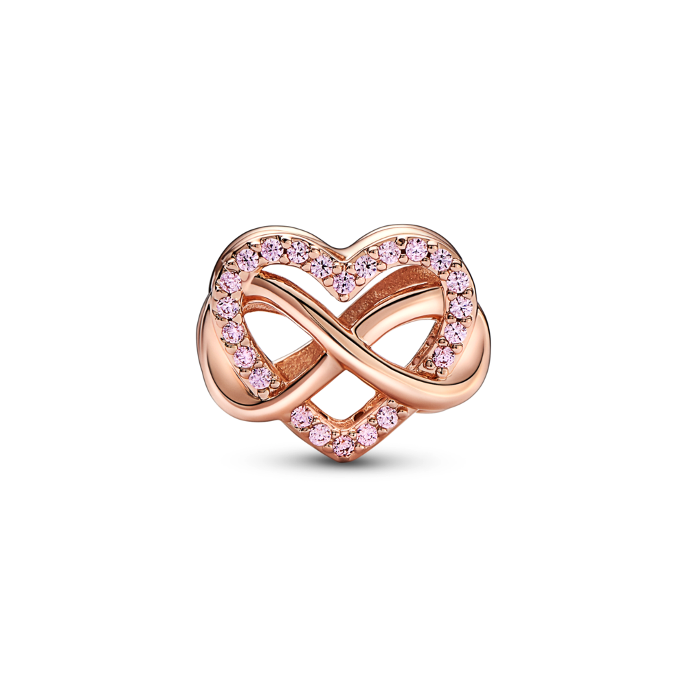 Family Infinity Pink Heart Charm