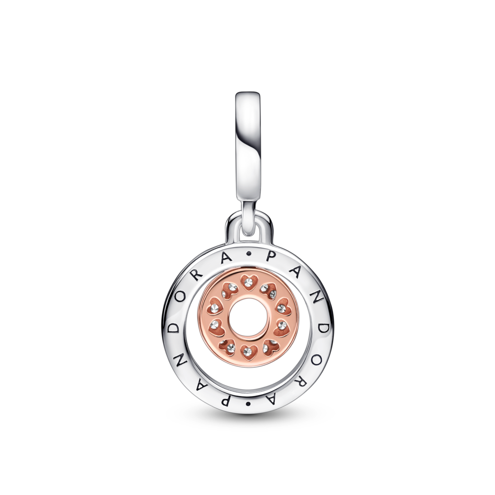 Pandora Moments Two-tone Logo Circles Dangle Charm