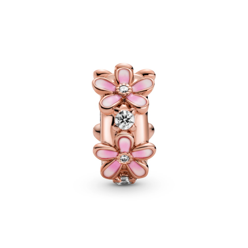 Pink Daisy Spacer Clip Charm