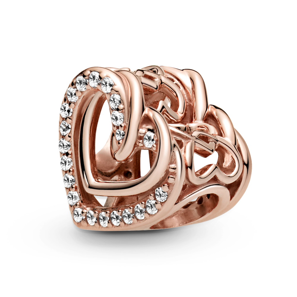 Sparkling Entwined Hearts Charm