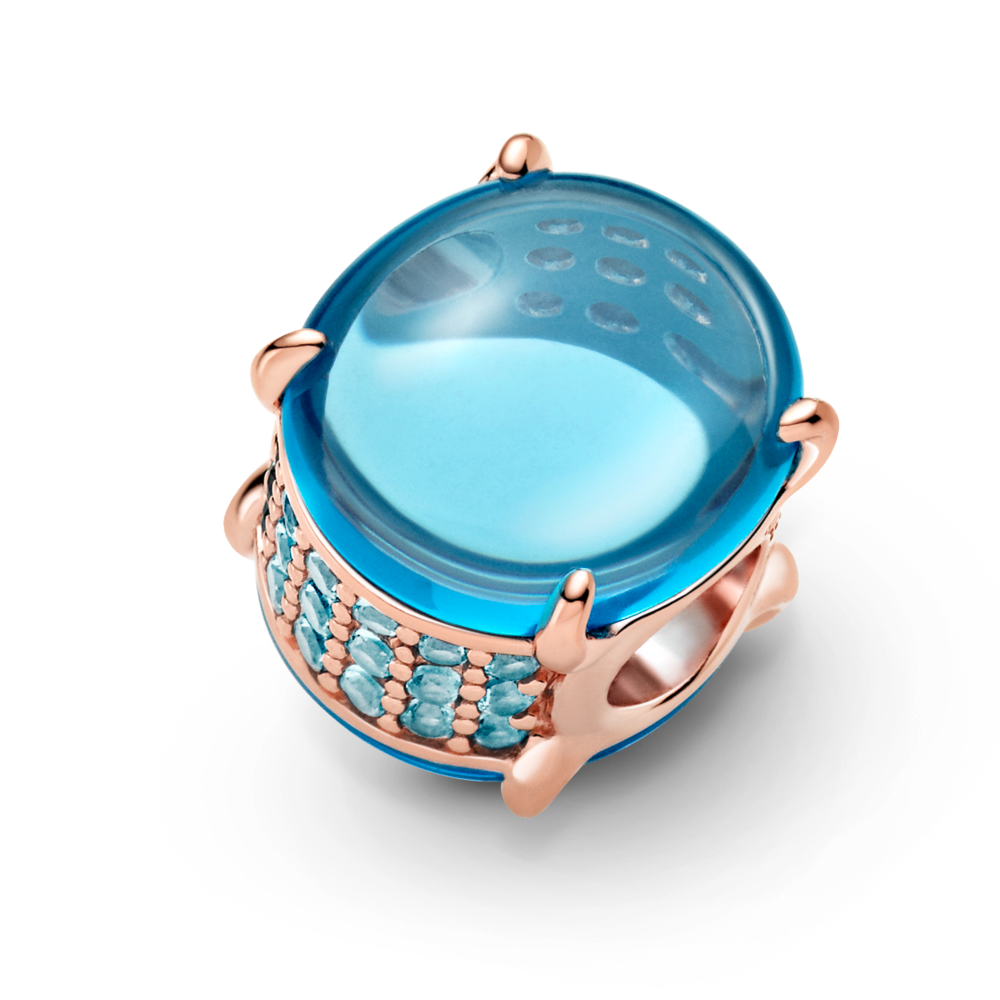 Blue Oval Cabochon Charm