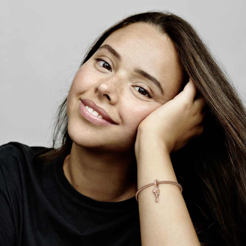 Rose Flower Dangle Charm