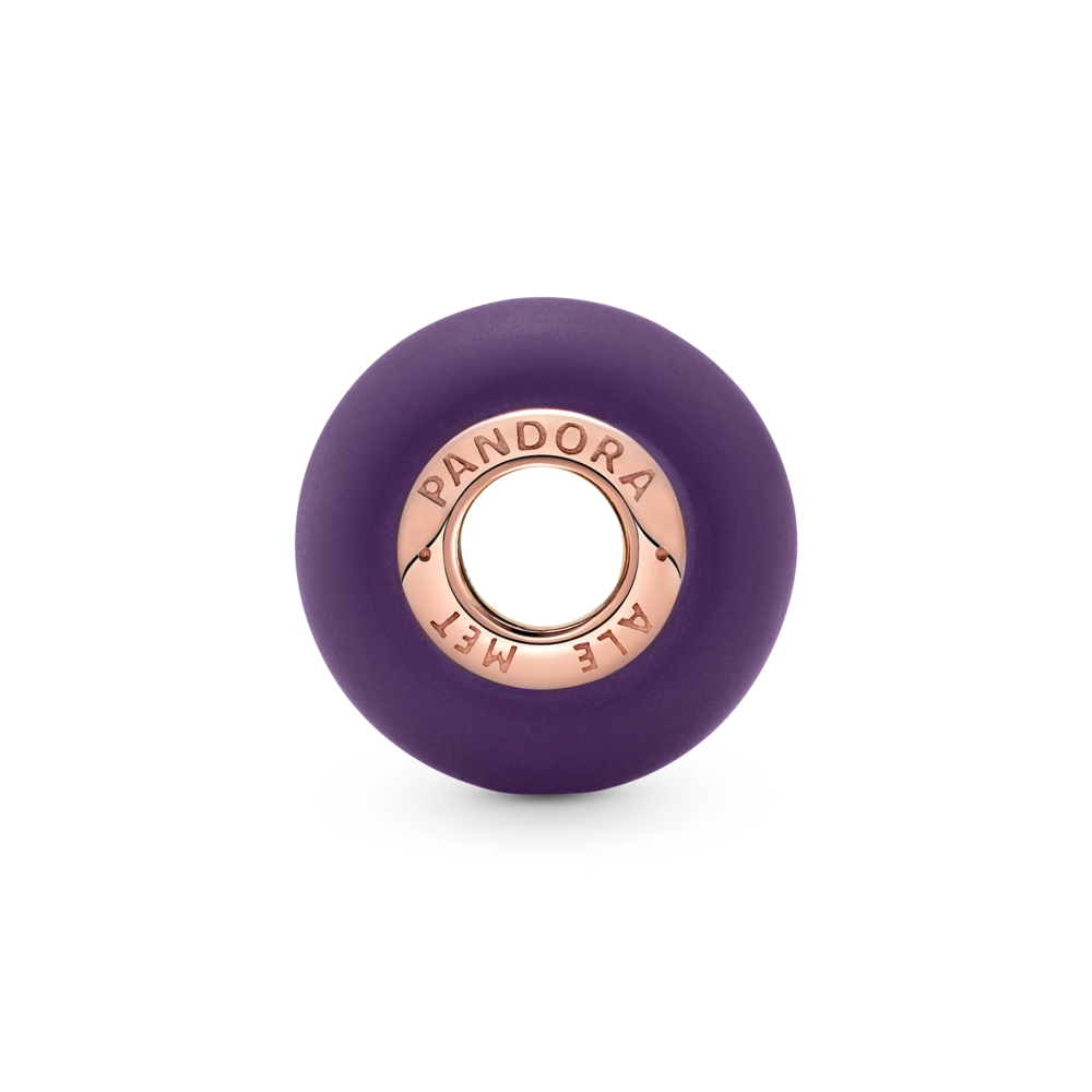 Matte Purple Murano Glass Charm