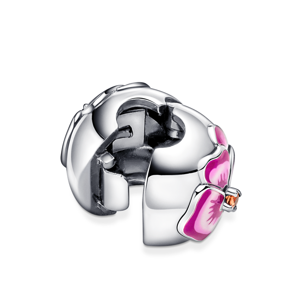 Pink Pansy Flower Clip Charm