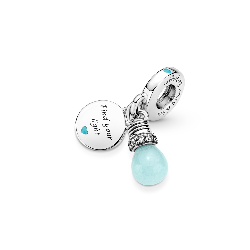 Glow-in-the-dark Lightbulb Double Dangle Charm