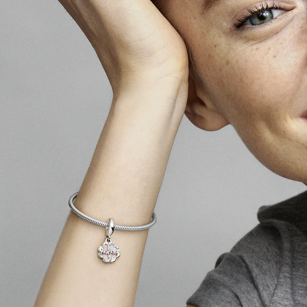 Four-leaf Clover Friendship Double Dangle Charm