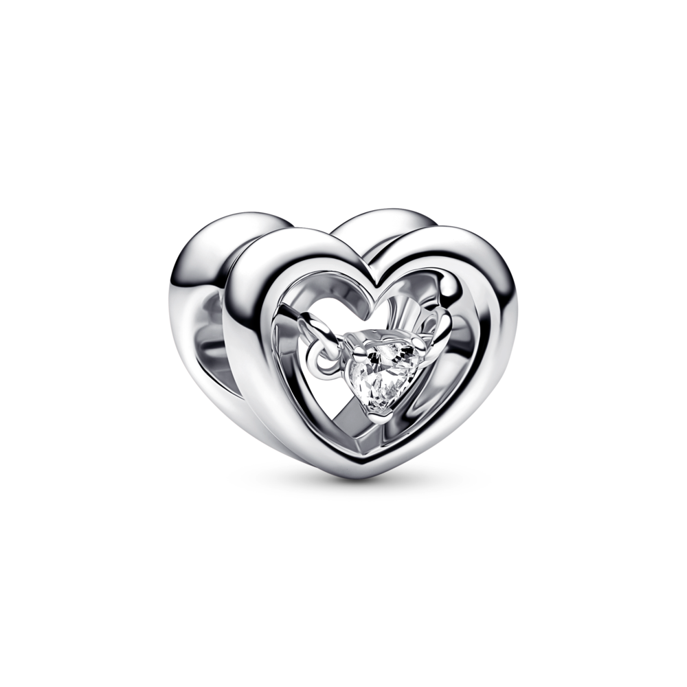 ハート Retired Pandora Heart with Pink Zirconia Charm :: Gems with