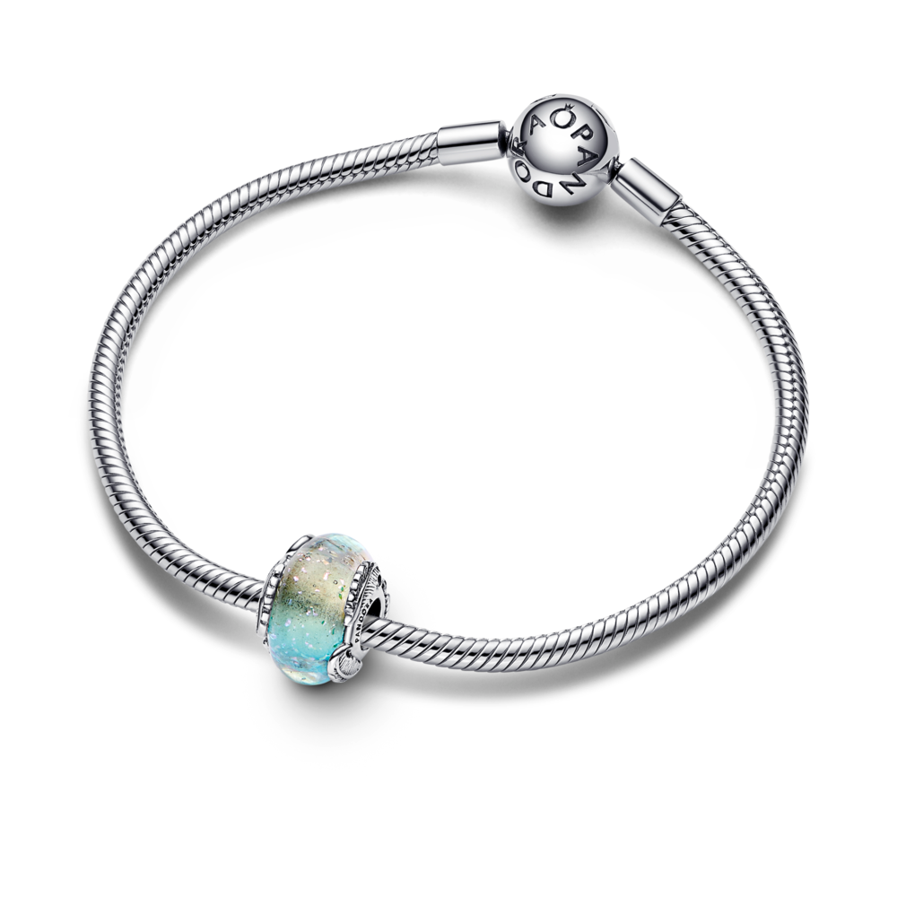 Multicolour Murano Glass & Curved Feather Charm