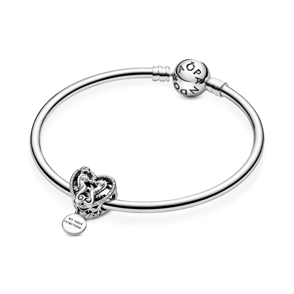 Openwork Seahorses Heart Charm