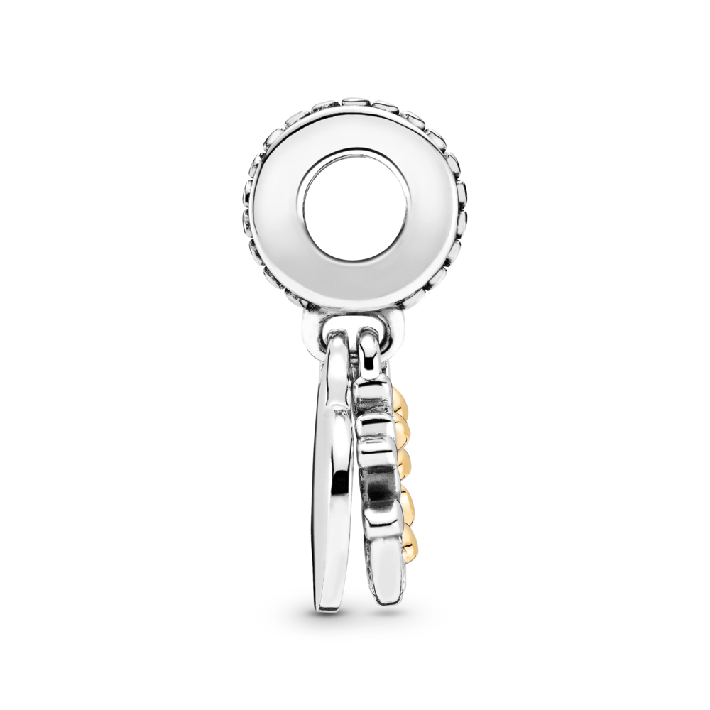 Two-Tone Family Tree Heart Dangle Charm