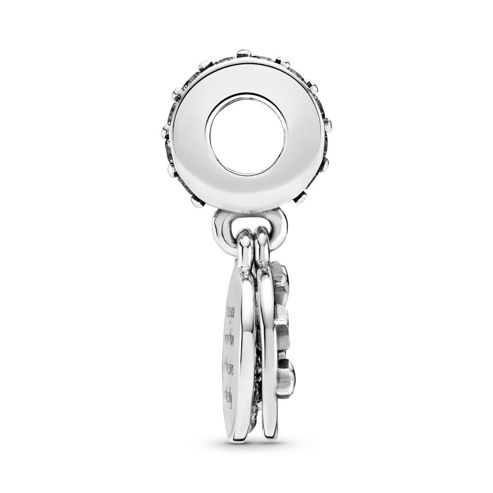 Blue Night Sky Crescent Moon & Stars Dangle Charm