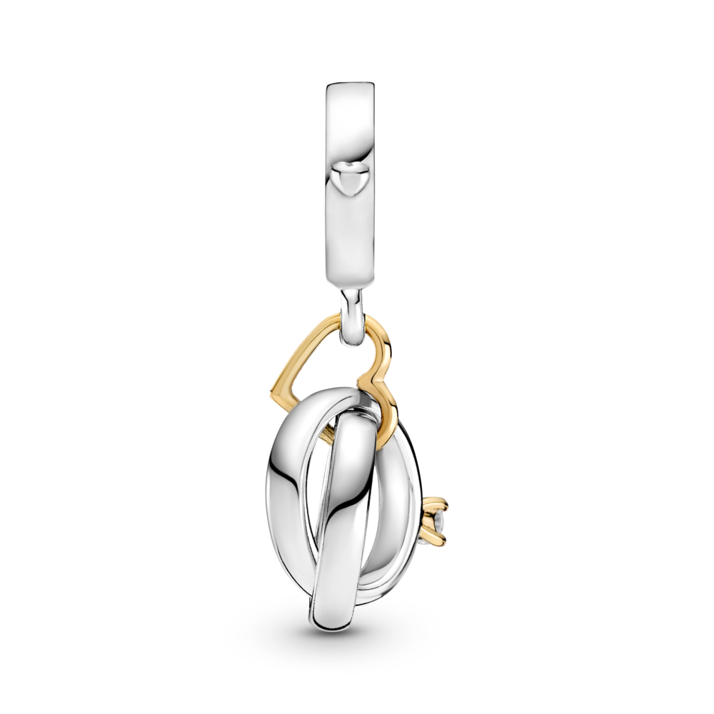 Two-tone Wedding Rings Dangle Charm