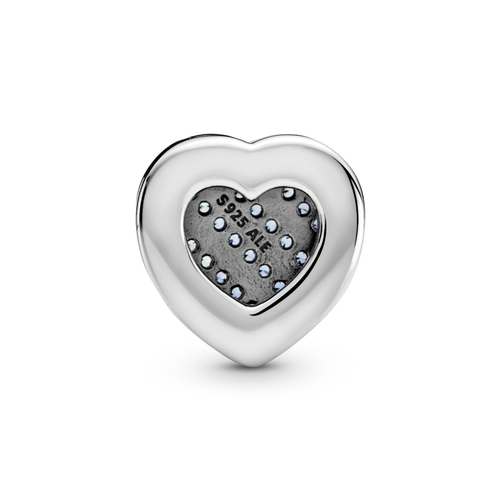 Blue Pavé Heart Clip Charm