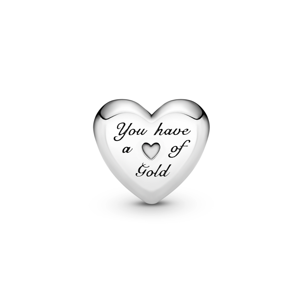 Domed Golden Heart Charm