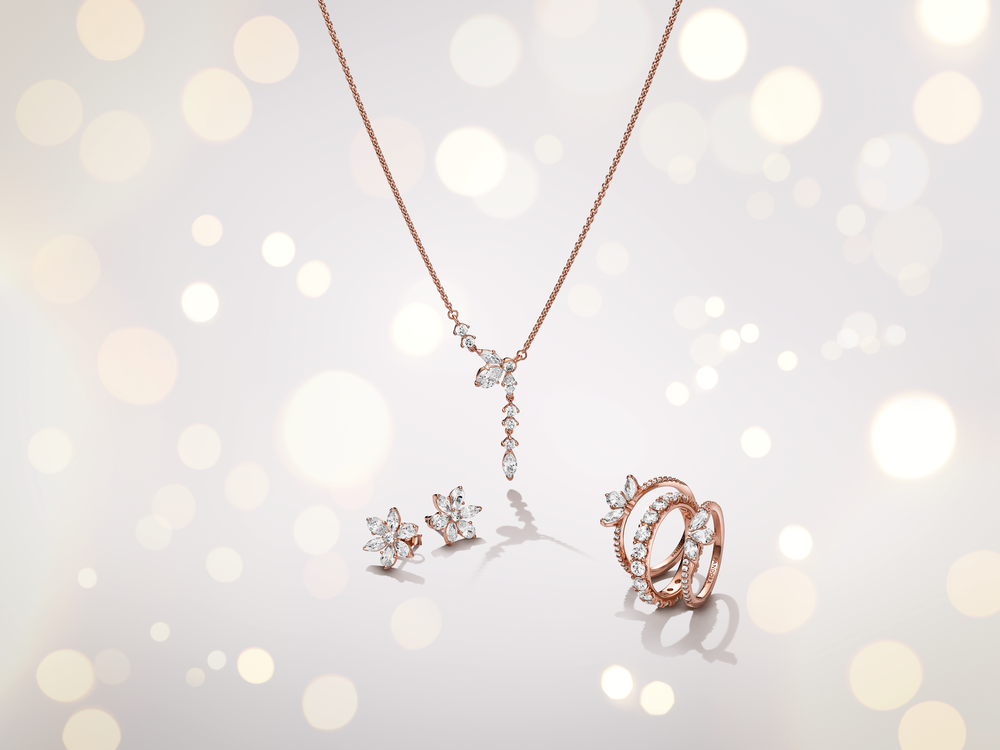 Sparkling Herbarium Cluster Drop Collier Necklace