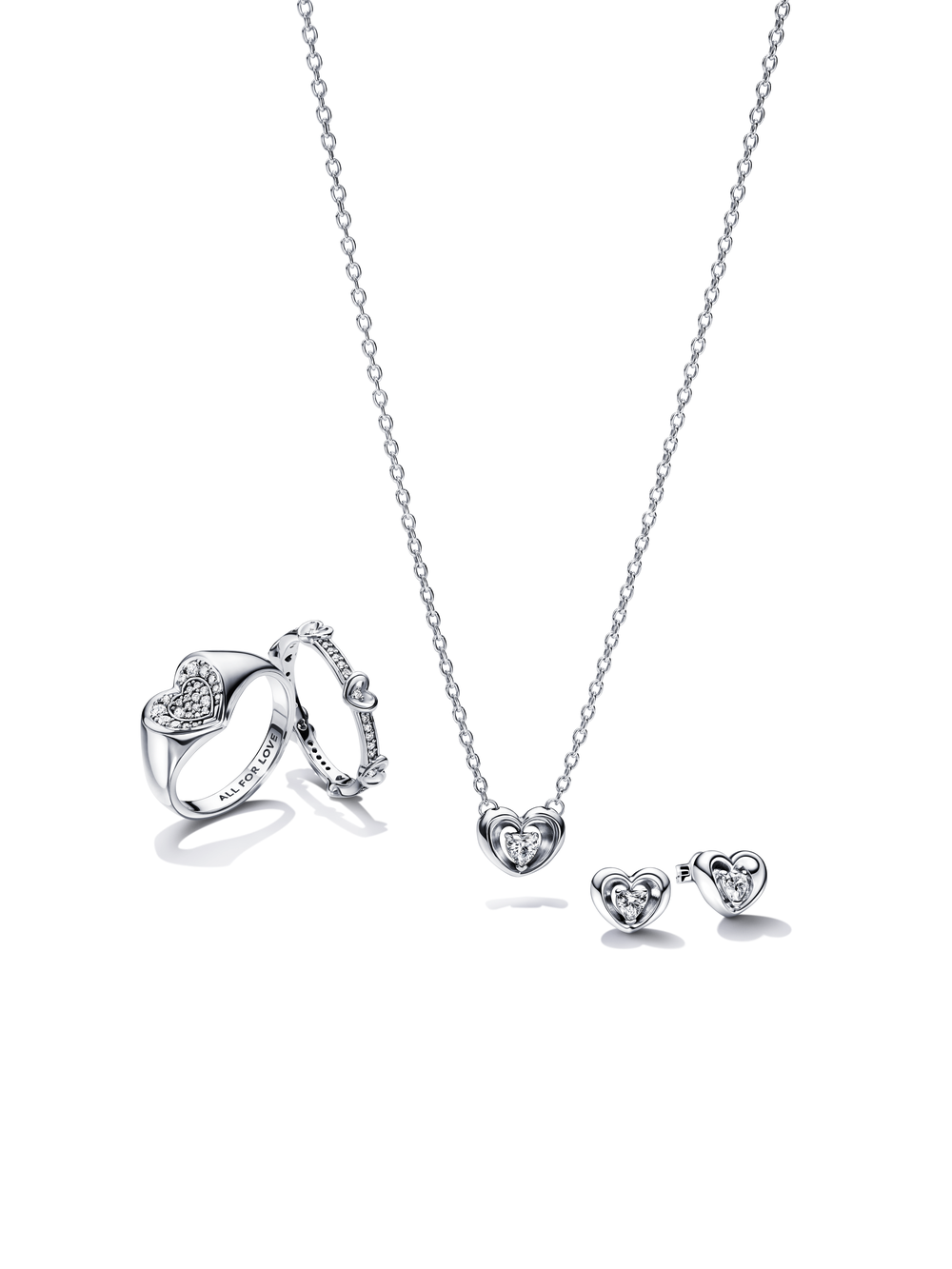 Radiant Heart Floating Stone Stud Earrings Pandora Jordan