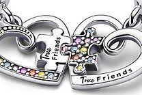 Puzzle Piece Hearts Splittable Friendship Dangle Charm