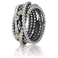 Silver ring, 14k, 0,03ct TW h/vs diamonds