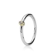 Silver ring, 14k, 0,03ct h/vs diamond