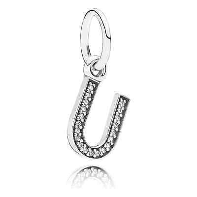 Letter U Silver Dangle
