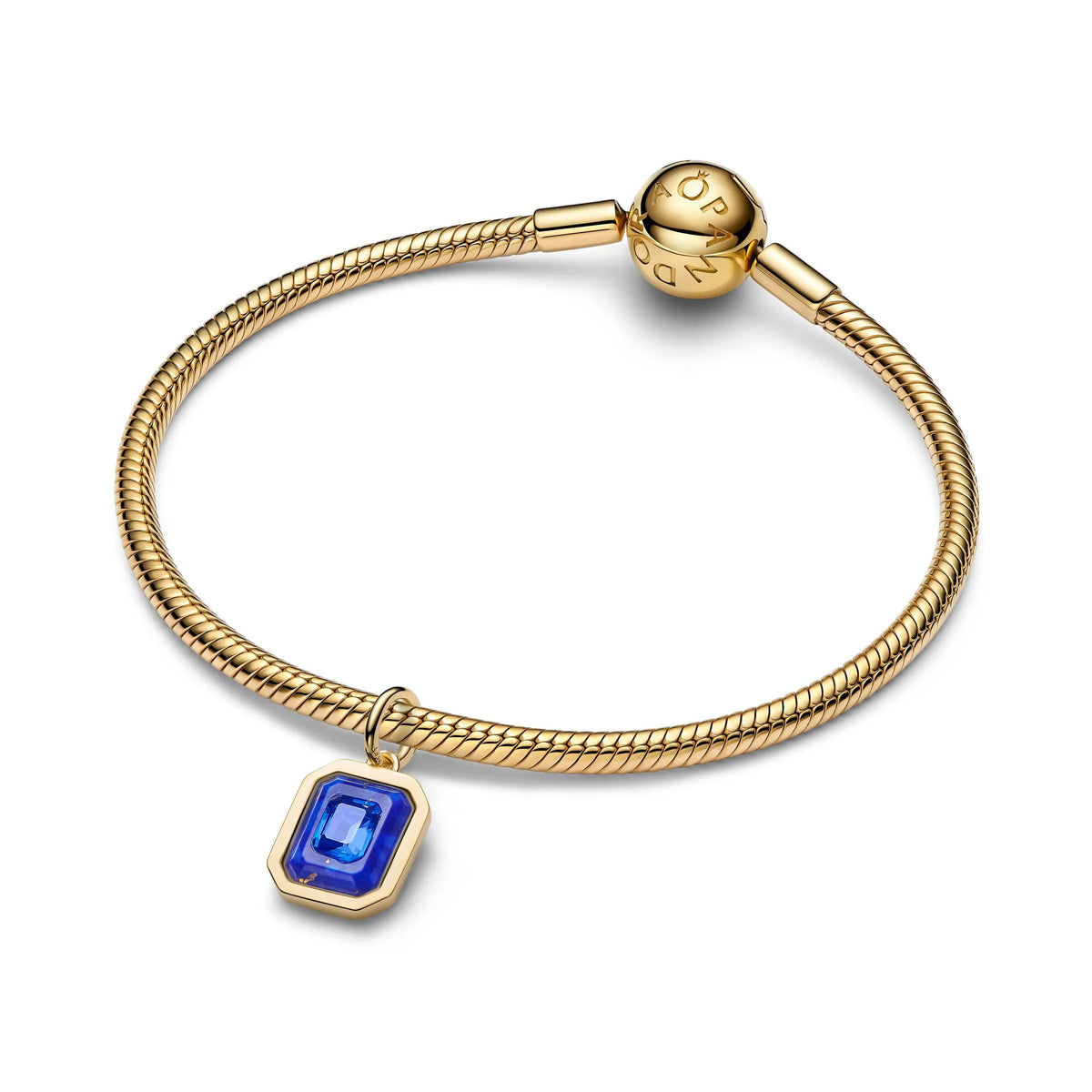 Astra 14k gold-plated dangle with imitation lapis lazuli