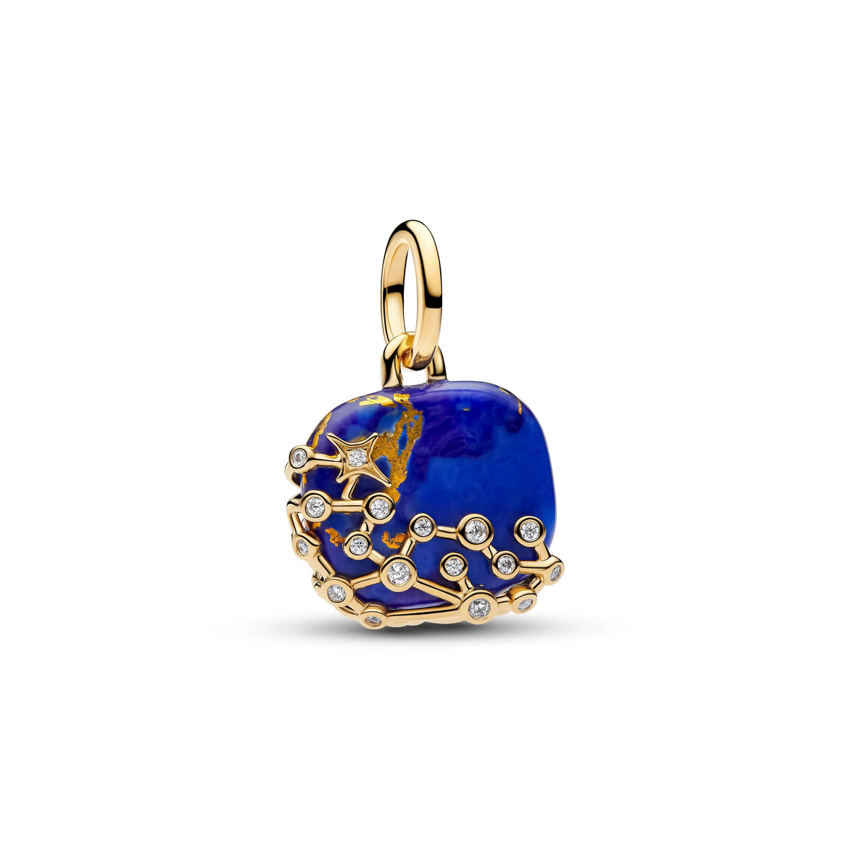 Astra 14k gold-plated dangle with imitation lapis lazuli and clear cubic zirconia