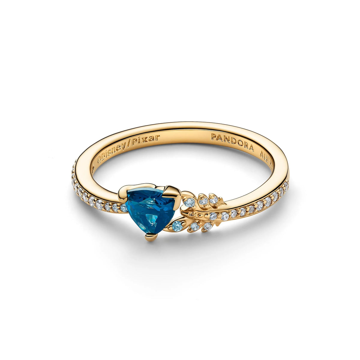 Disney Merida arrow 14k gold-plated ring with clear cubic zirconia and teal green crystal