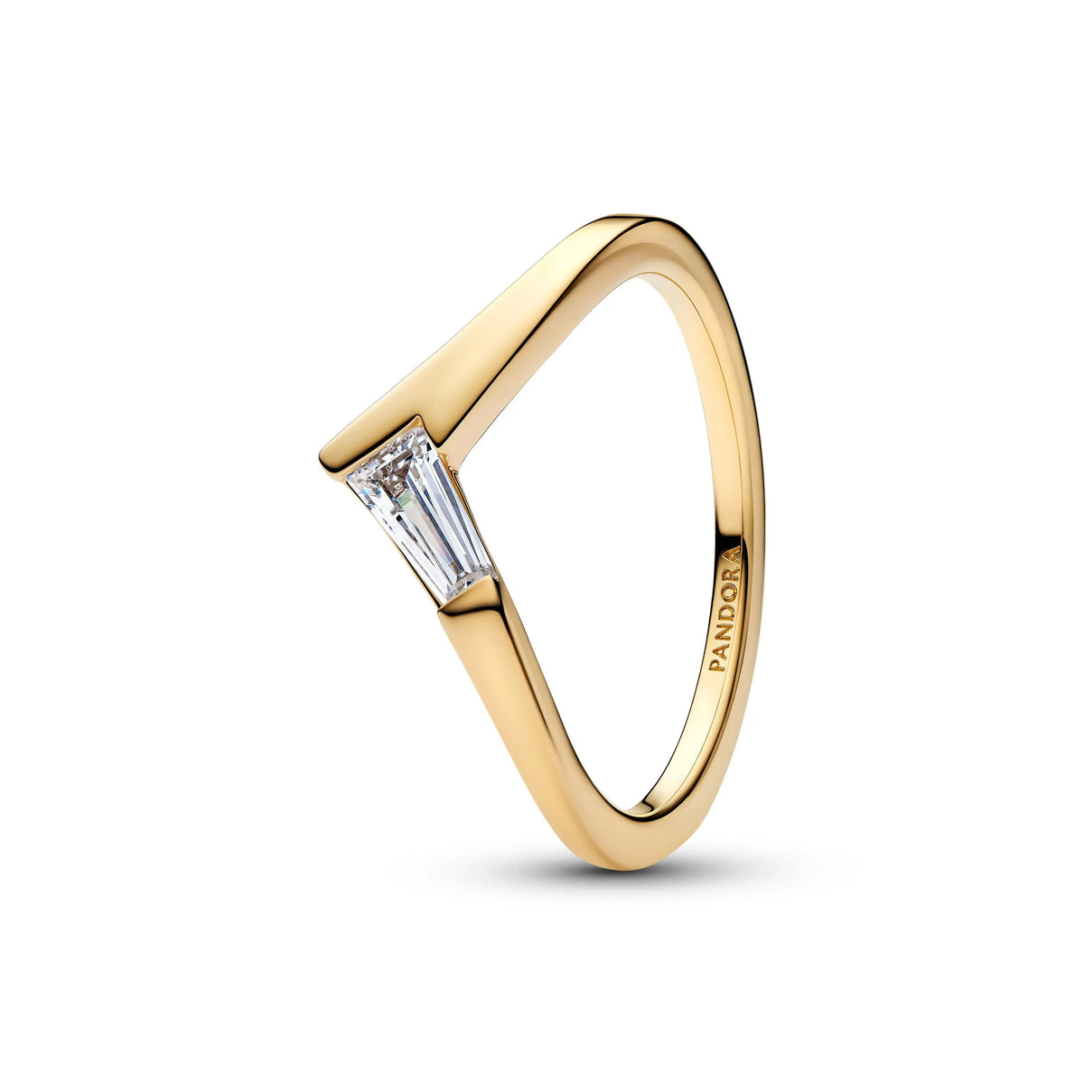 Tiara 14k gold-plated ring with clear cubic zirconia