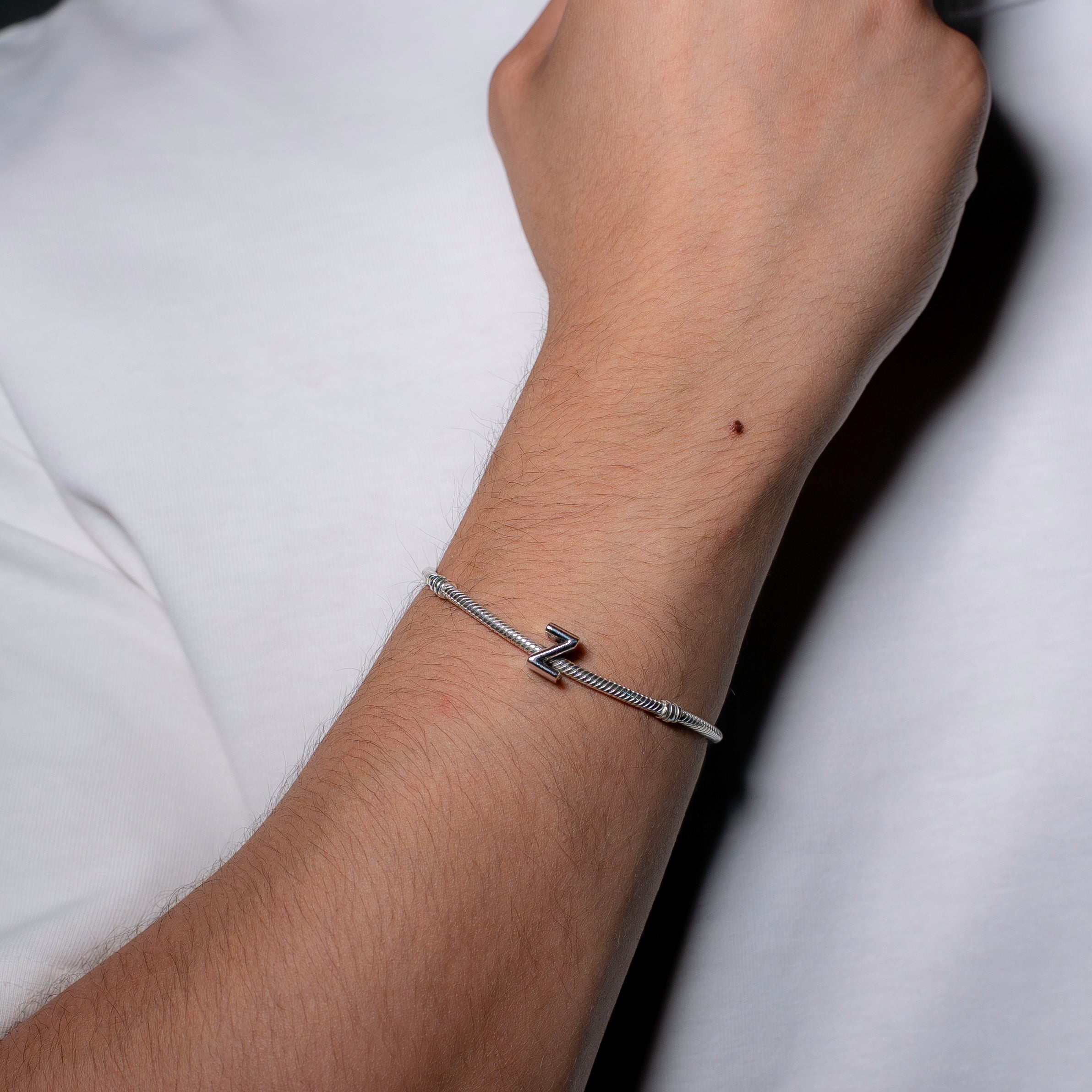 Letter Z silver charm
