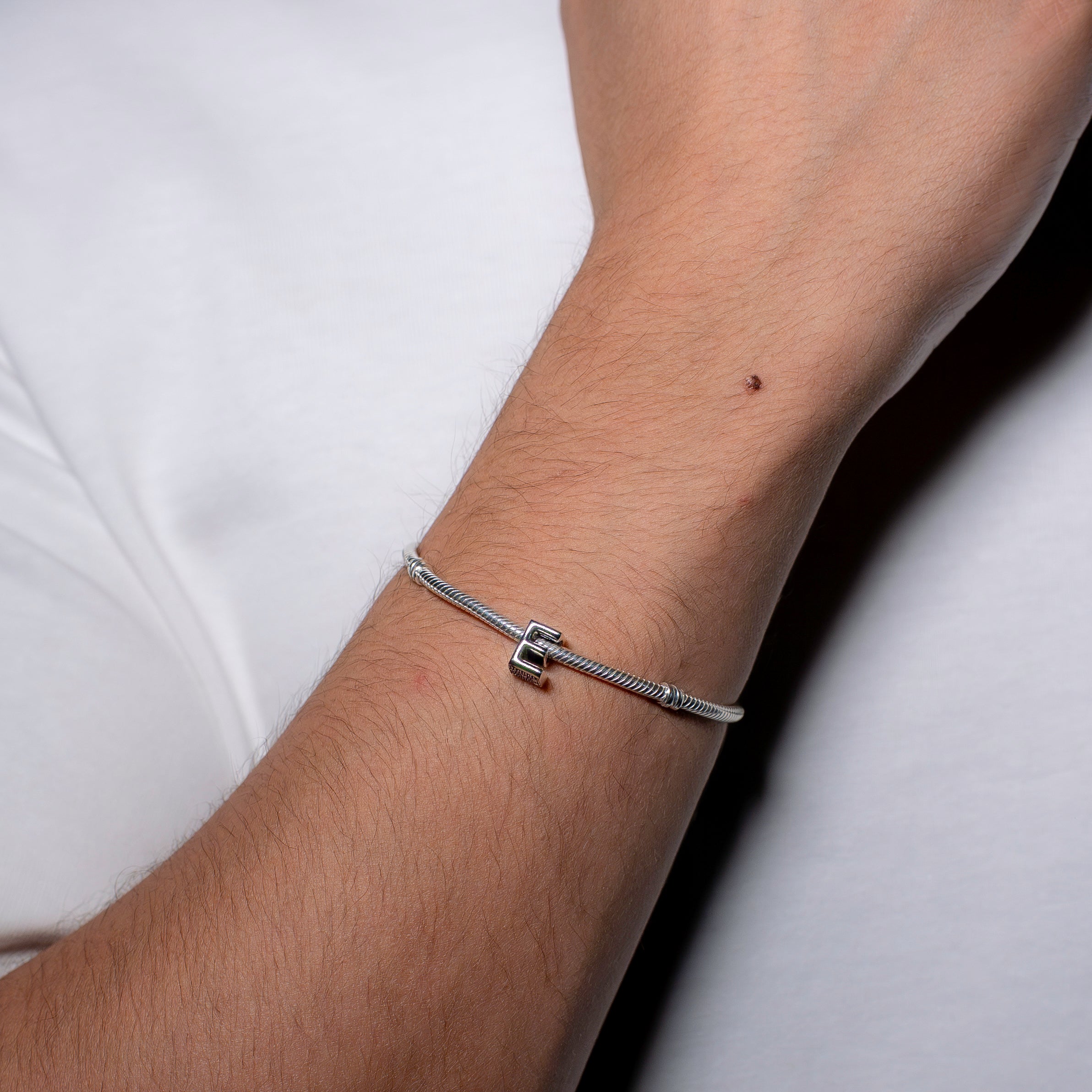 Letter E silver charm