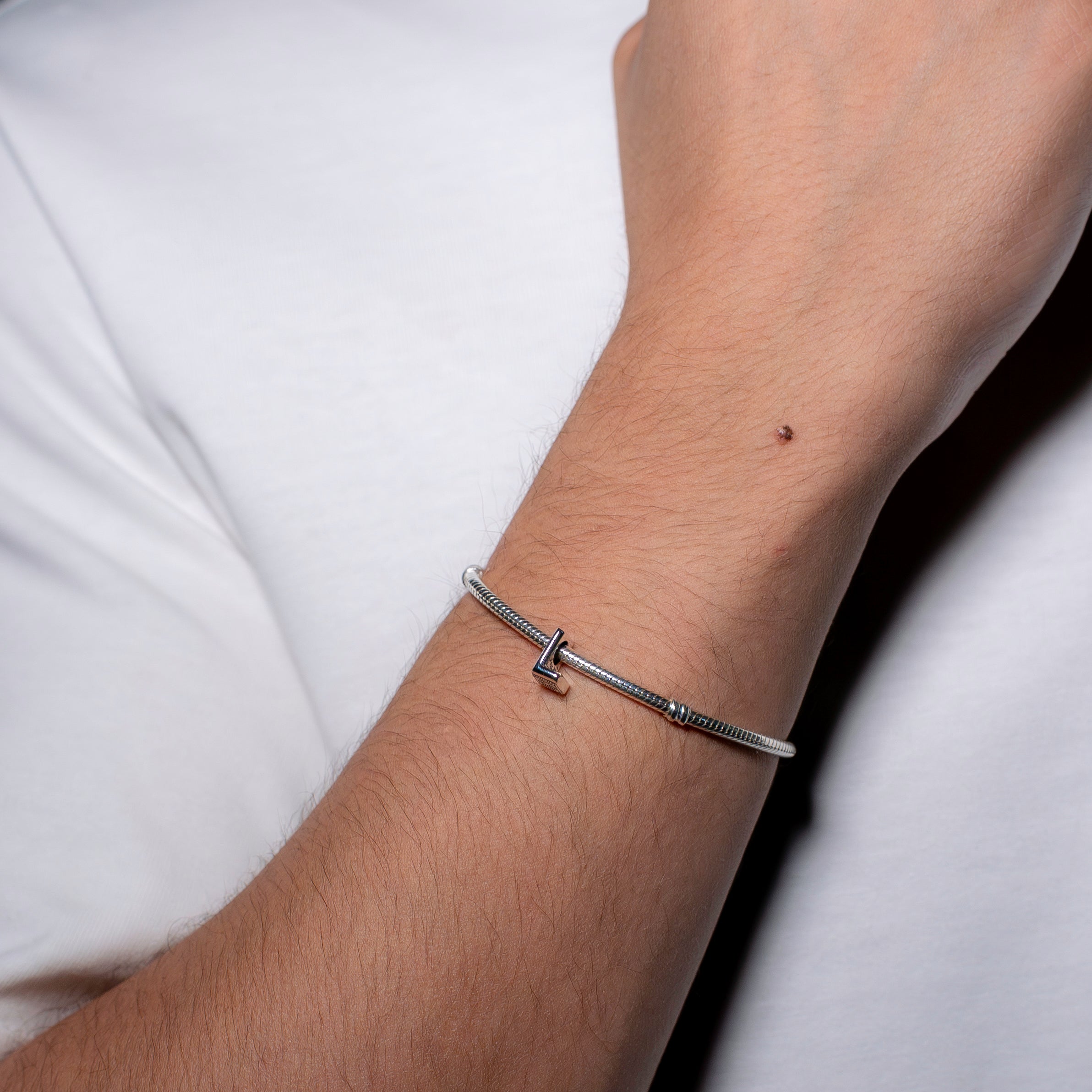 Letter L silver charm