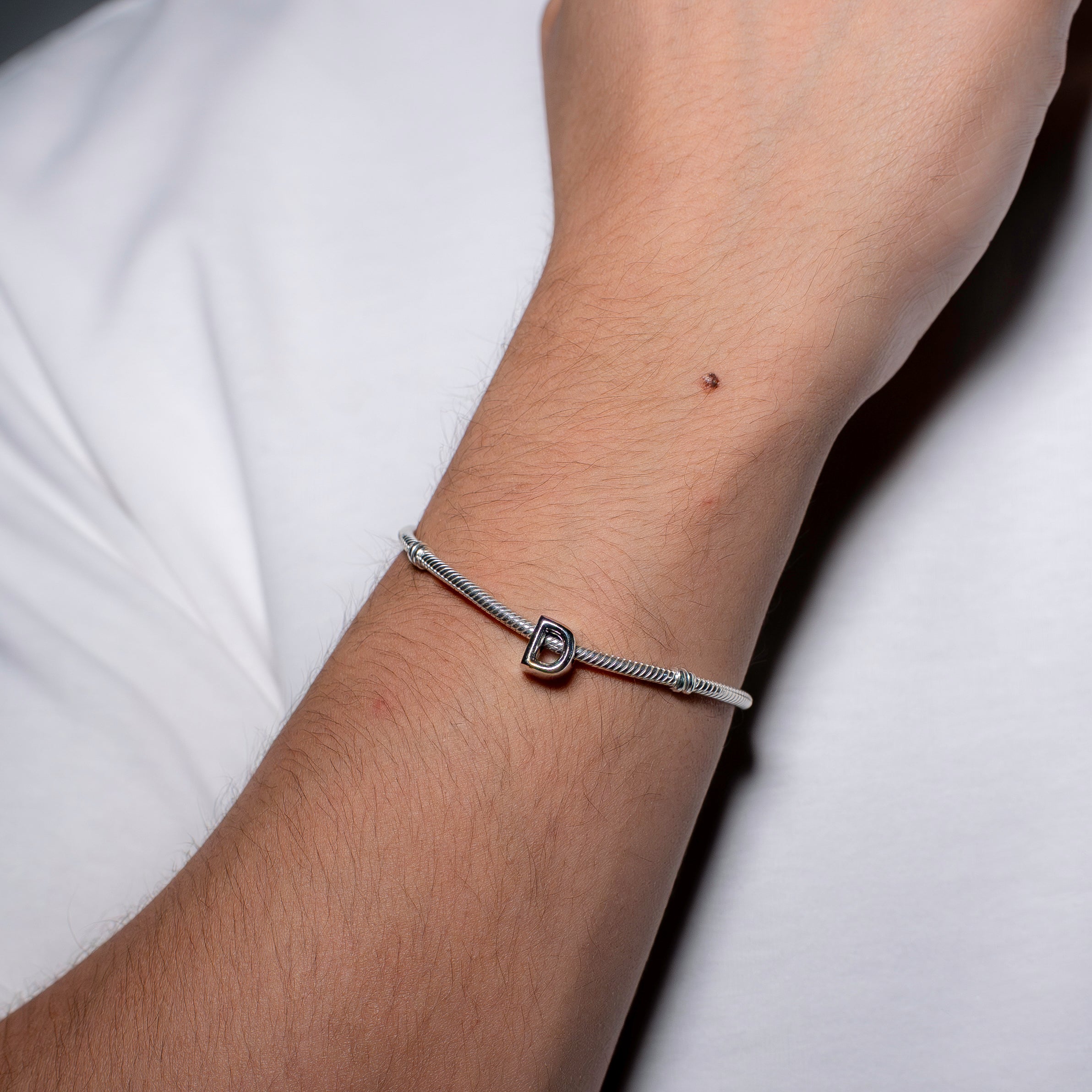 Letter D silver charm