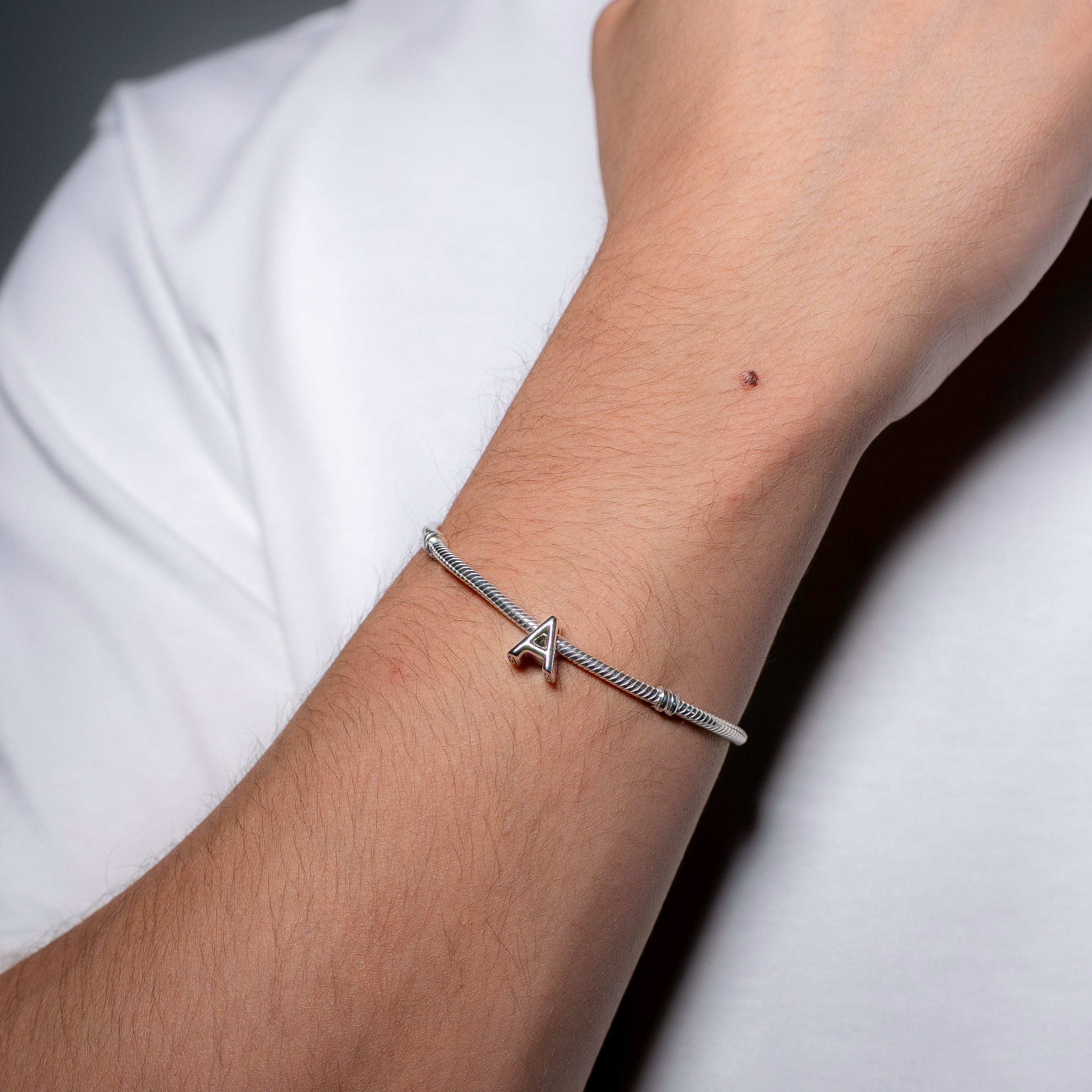 Letter A silver charm