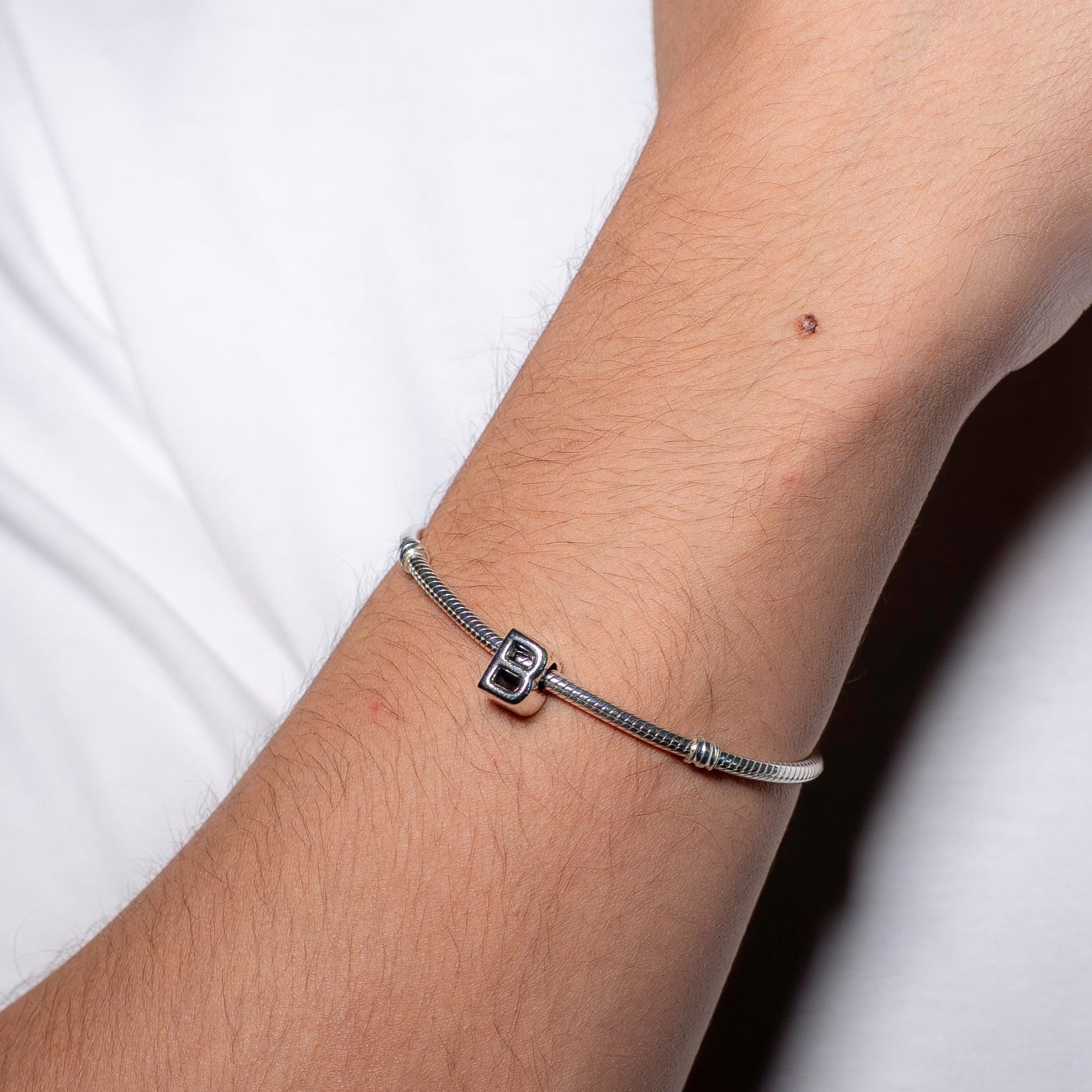 Letter B silver charm