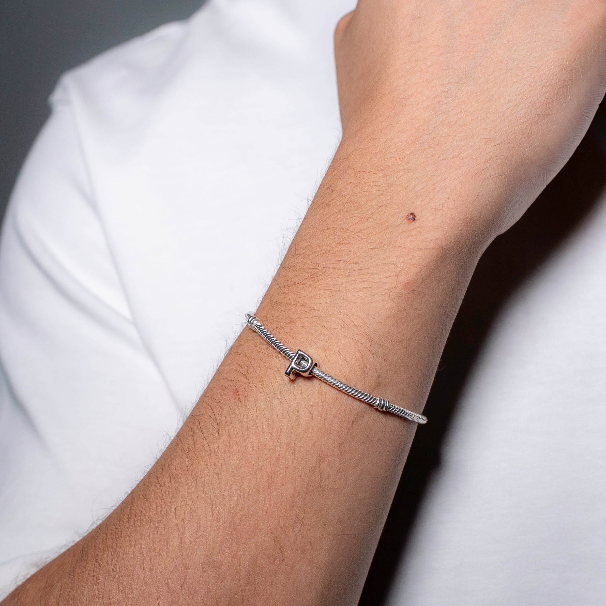 Letter P silver charm