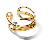 Organically Shaped Triple Band Open Ring