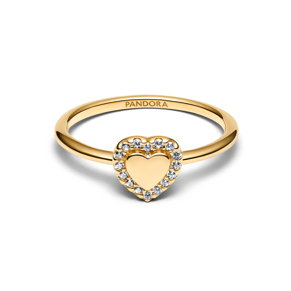 Engravable Heart Halo Ring