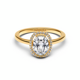 Oval Sparkling Halo Ring