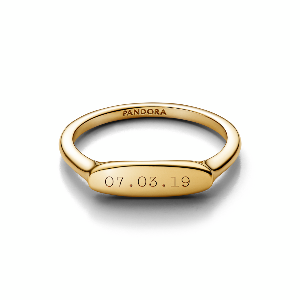 Engravable Bar Ring 14k gold plating
