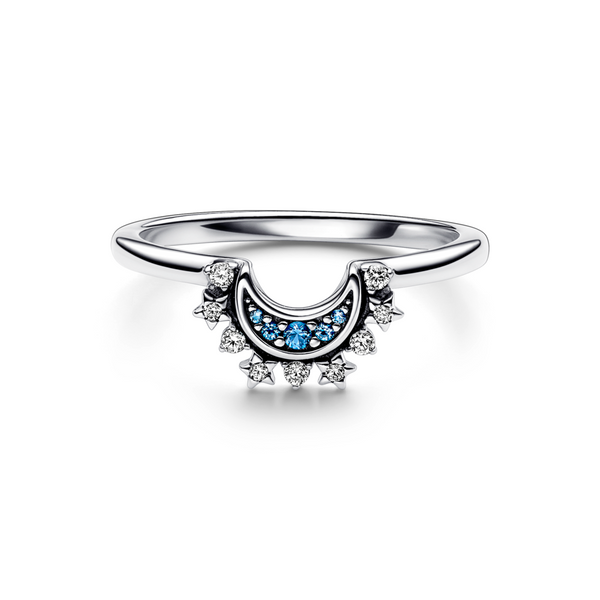 Celestial Sparkling Sun and Moon Ring Set