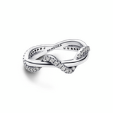 Sparkling Intertwined Wave Ring