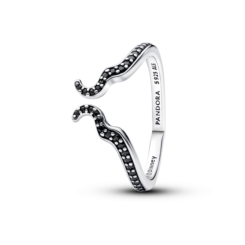 Disney Maleficent sterling silver ring with black crystal