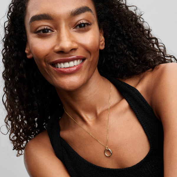 Organically Shaped Two-Tone Pendant Necklace