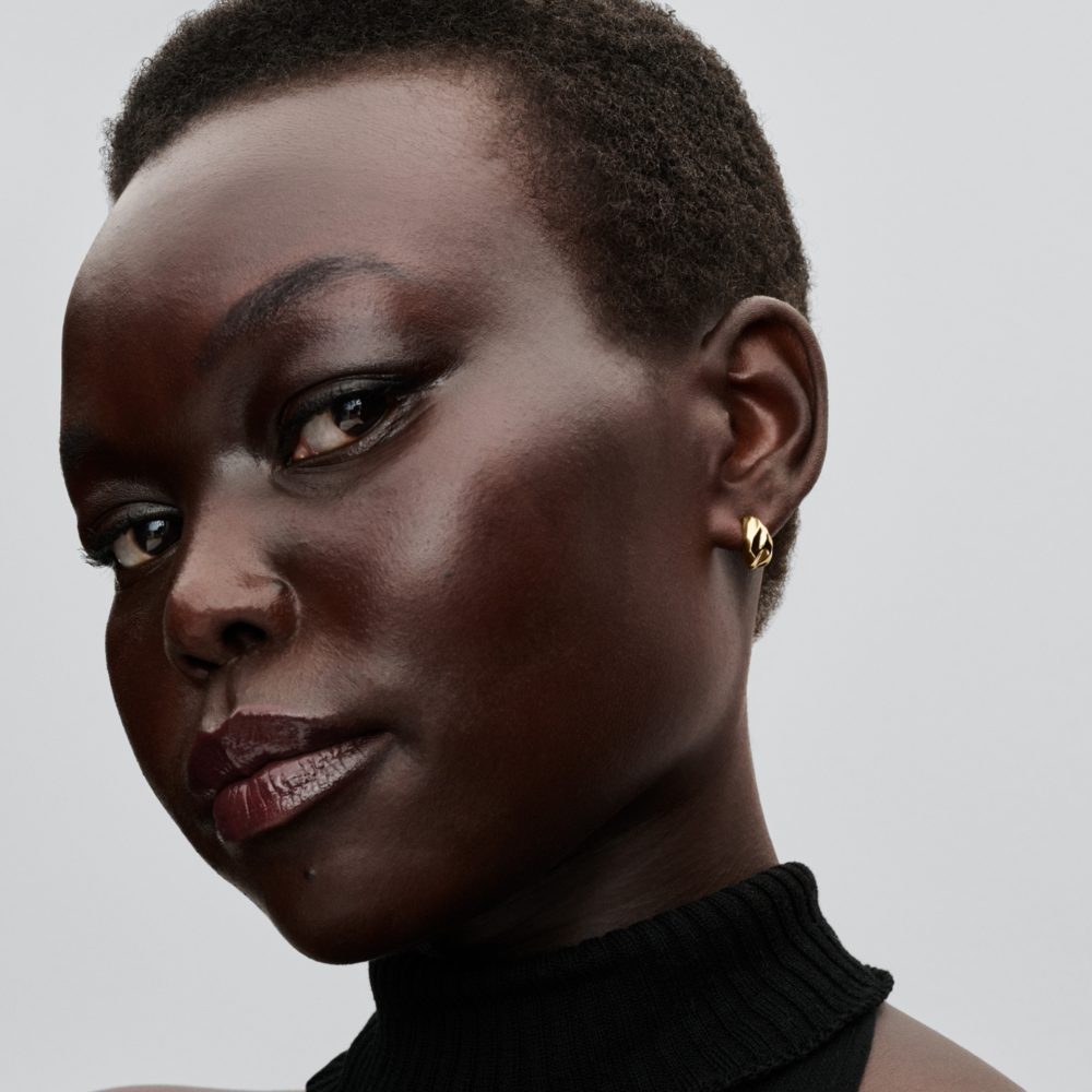 Rippled Open Hoop Earrings
