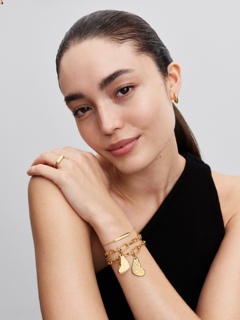 Engravable Bar Ring 14k gold plating