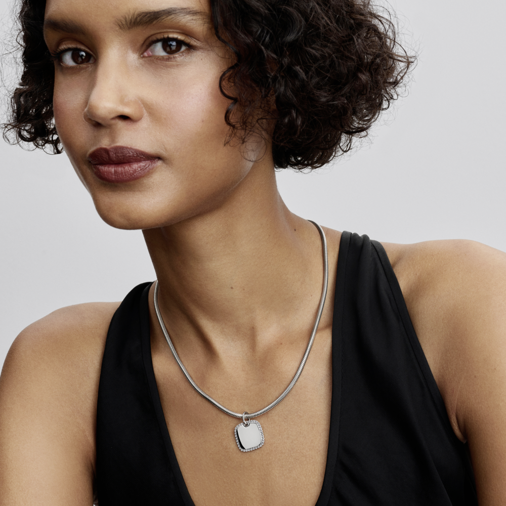 Engravable Square Tag Pendant
Sterling silver