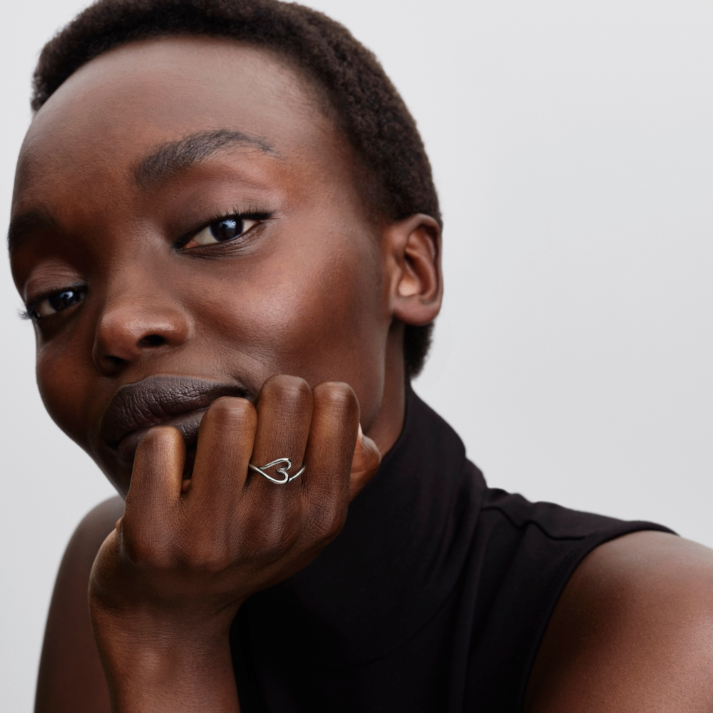 Heart sterling silver ring