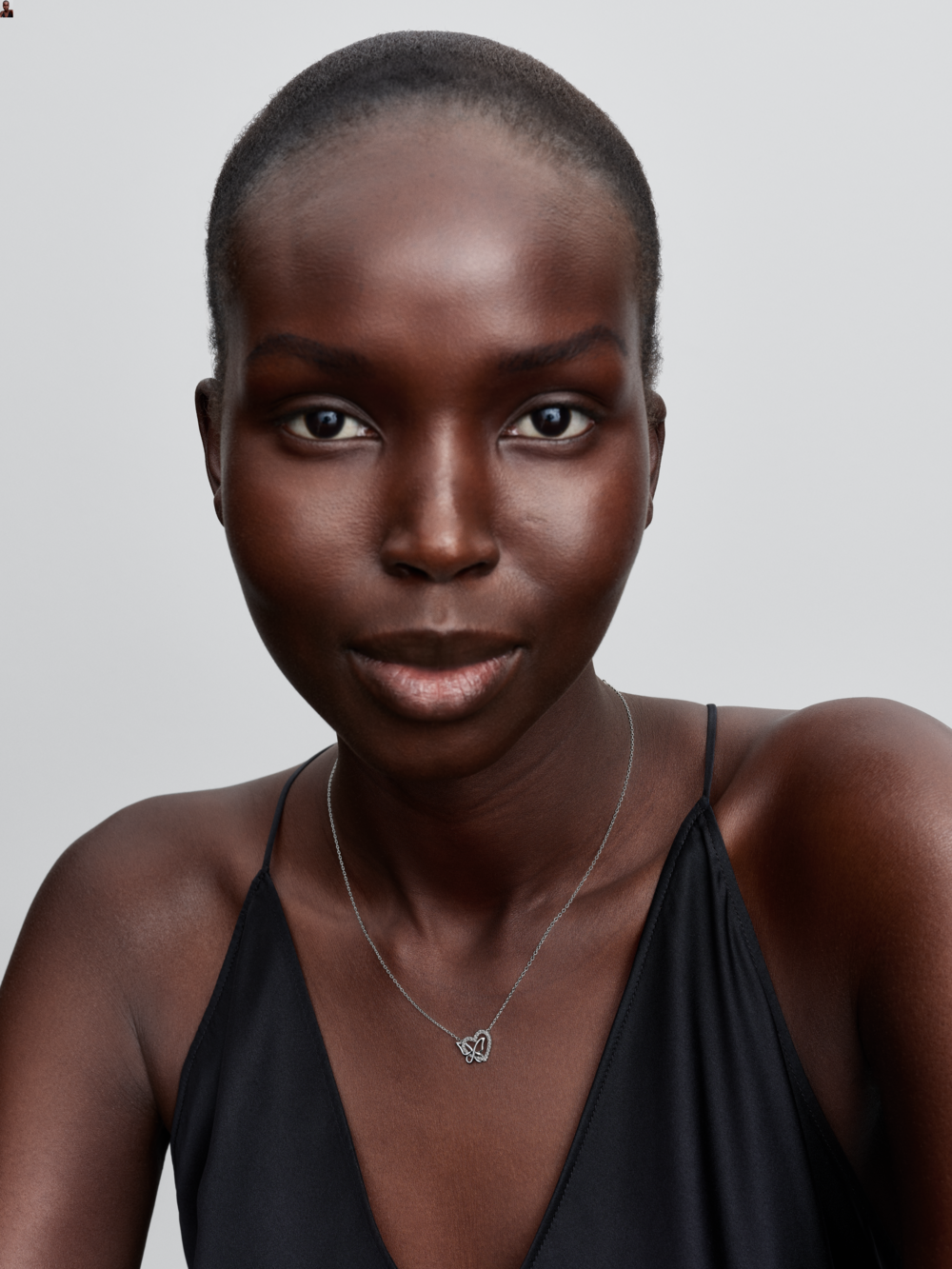 Heart and butterfly sterling silver collier with clear cubic zirconia